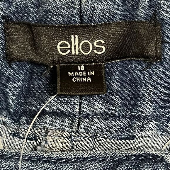 ELLOS Trouser Jeans Women's 18 Blue Light Wash Denim Patch Pockets NWT - Picture 4 of 15